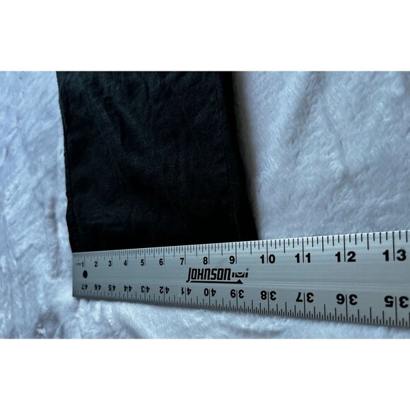 Marks & Spencer Womens Black Wide-Leg Capri Crop Pants UK 12 Medium Linen Blend - Picture 11 of 11